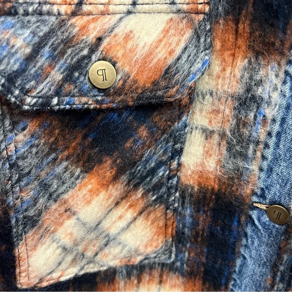 Pilcro plaid denim jacket Anthropologie new blue jacket - Picture 5 of 13